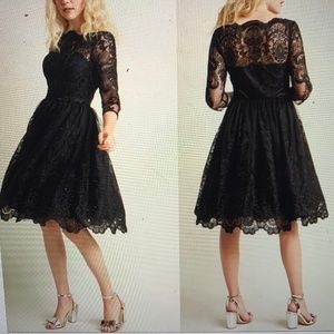 Chi Chi London Modcloth Gilded Lace Black Dress
